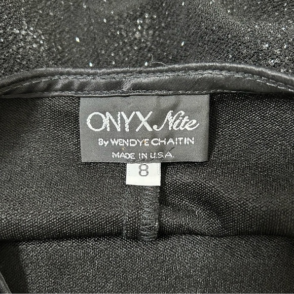 Vintage 90's Onyx Nite Black Glitter Sleeveless Mini Dress SZ 8 Practical Magic - Picture 3 of 12